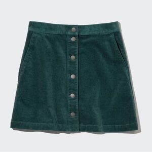 Uniqlo Green Corduroy Mini Skirt